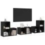 Conjunto de mueble de TV 6 pcs Roble Negro Madera contrachapada en Muebles TV | Comprar online en Foru.es