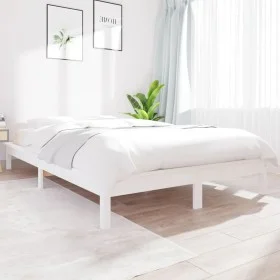 Solid white pine wood bed frame 135x190 cm by vidaXL, Beds and slatted bases - Ref: Foro24-820582, Price: 94,31 €, Discount: %