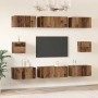 Conjunto de mueble de TV Montaje en la pared 8 pcs Madera Vieja en Muebles TV | Comprar online en Foru.es