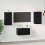 Conjunto de mueble de TV Roble Negro Madera de ingeniería en Muebles TV | Comprar online en Foru.es