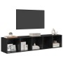 Juego de muebles de TV 2 pcs Roble Negro Madera contrachapada en Muebles TV | Comprar online en Foru.es
