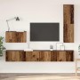 Mueble de TV de Pared 4 pcs Madera Vieja Madera contrachapada en Muebles TV | Comprar online en Foru.es