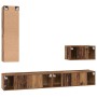 Mueble de TV de Pared 4 pcs Madera Vieja Madera contrachapada en Muebles TV | Comprar online en Foru.es