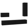 Mueble de TV de Pared 4 pcs Roble Negro Madera contrachapada en Muebles TV | Comprar online en Foru.es