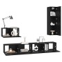 Mueble de TV de Pared 4 pcs Roble Negro Madera contrachapada en Muebles TV | Comprar online en Foru.es