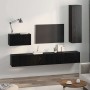 Mueble de TV de Pared 4 pcs Roble Negro Madera contrachapada en Muebles TV | Comprar online en Foru.es