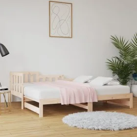 Sofá cama extraíble madera maciza de pino 2x(90x190) cm de vidaXL, Camas y somieres - Ref: Foro24-820746, Precio: 132,76 €, D...