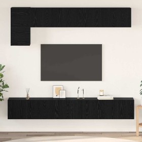Conjunto de mueble de TV 5 pcs Roble Negro Madera de ingeniería en Muebles TV | Comprar online en Foru.es