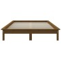 Estructura de cama madera maciza de pino marrón miel 135x190 cm de vidaXL, Camas y somieres - Ref: Foro24-820584, Precio: 134...