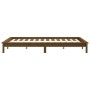 Estructura de cama madera maciza de pino marrón miel 135x190 cm de vidaXL, Camas y somieres - Ref: Foro24-820584, Precio: 134...
