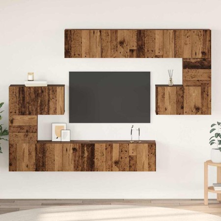 Conjunto de mueble de TV 8 pcs Madera envejecida en Muebles TV | Comprar online en Foru.es