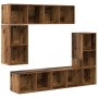 Conjunto de mueble de TV Montaje en la pared 4 pcs Madera Vieja en Muebles TV | Comprar online en Foru.es