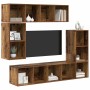 Conjunto de mueble de TV Montaje en la pared 4 pcs Madera Vieja en Muebles TV | Comprar online en Foru.es
