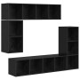 Conjunto de mueble de TV 4 pcs Roble Negro Madera contrachapada en Muebles TV | Comprar online en Foru.es