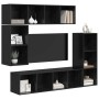 Conjunto de mueble de TV 4 pcs Roble Negro Madera contrachapada en Muebles TV | Comprar online en Foru.es