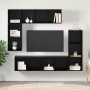 Conjunto de mueble de TV 4 pcs Roble Negro Madera contrachapada en Muebles TV | Comprar online en Foru.es