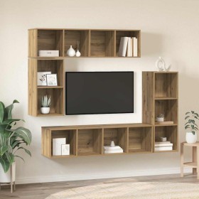 Conjunto de mueble de TV 4 pcs Roble artesanal en Muebles TV | Comprar online en Foru.es