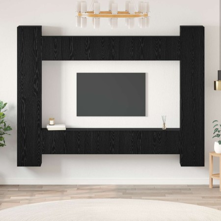 Conjunto de mueble de TV 10 pcs Roble Negro 30,5 x 30 x 90 cm en Muebles TV | Comprar online en Foru.es