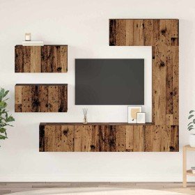 Conjunto de mueble de TV 6 pcs Madera envejecida en Muebles TV | Comprar online en Foru.es