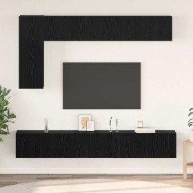 Conjunto de mueble de TV 6 pcs Roble Negro Madera de ingeniería en Muebles TV | Comprar online en Foru.es