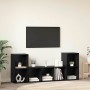 Conjunto de mueble de TV 3 pcs Negro Madera contrachapada en Muebles TV | Comprar online en Foru.es