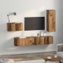Conjunto de mueble de TV con cajón 4 pcs Madera envejecida en Muebles TV | Comprar online en Foru.es