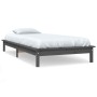 Estructura de cama madera maciza de pino gris 90x190 cm de vidaXL, Camas y somieres - Ref: Foro24-820573, Precio: 116,52 €, D...
