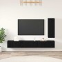 Conjunto de mueble de TV 4 pcs Roble Negro Madera de ingeniería en Muebles TV | Comprar online en Foru.es