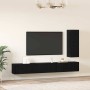 Conjunto de mueble de TV 4 pcs Roble Negro Madera de ingeniería en Muebles TV | Comprar online en Foru.es