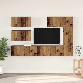 Conjunto de mueble de TV 6 pcs Madera envejecida en Muebles TV | Comprar online en Foru.es