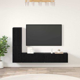 Mueble de TV de Pared 2 pcs Roble Negro Madera de ingeniería en Muebles TV | Comprar online en Foru.es