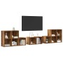 Juego de muebles de TV 8 pcs Madera Vieja Madera contrachapada en Muebles TV | Comprar online en Foru.es