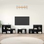 Juego de muebles de TV 8 pcs Roble Negro Madera contrachapada en Muebles TV | Comprar online en Foru.es