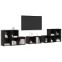 Juego de muebles de TV 8 pcs Roble Negro Madera contrachapada en Muebles TV | Comprar online en Foru.es