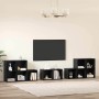 Juego de muebles de TV 8 pcs Roble Negro Madera contrachapada en Muebles TV | Comprar online en Foru.es