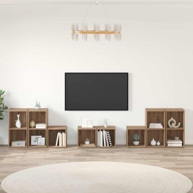 Juego de muebles de TV 8 pcs Roble artesanal en Muebles TV | Comprar online en Foru.es