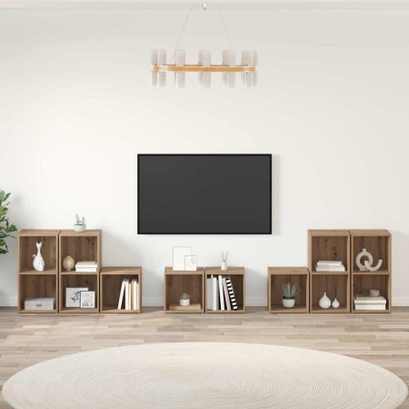 Juego de muebles de TV 8 pcs Roble artesanal en Muebles TV | Comprar online en Foru.es