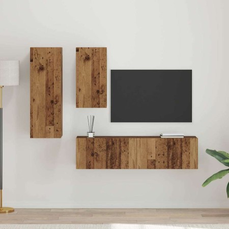 Conjunto de mueble de TV 4 pcs Madera envejecida en Muebles TV | Comprar online en Foru.es