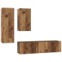 Conjunto de mueble de TV 4 pcs Madera envejecida en Muebles TV | Comprar online en Foru.es