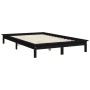 Estructura de cama de madera maciza negra 180x200 cm de vidaXL, Camas y somieres - Ref: Foro24-820560, Precio: 158,43 €, Desc...