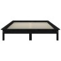Estructura de cama de madera maciza negra 180x200 cm de vidaXL, Camas y somieres - Ref: Foro24-820560, Precio: 158,43 €, Desc...