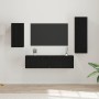 Conjunto de mueble de TV 4 pcs Roble Negro Madera de ingeniería en Muebles TV | Comprar online en Foru.es