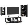 Conjunto de mueble de TV 4 pcs Roble Negro Madera de ingeniería en Muebles TV | Comprar online en Foru.es