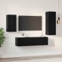 Conjunto de mueble de TV 4 pcs Roble Negro Madera de ingeniería en Muebles TV | Comprar online en Foru.es