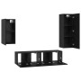 Conjunto de mueble de TV 4 pcs Roble Negro Madera de ingeniería en Muebles TV | Comprar online en Foru.es