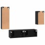 Conjunto de mueble de TV 4 pcs Roble Negro Madera de ingeniería en Muebles TV | Comprar online en Foru.es