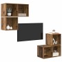 Conjunto de mueble de TV Montaje en la pared 4 pcs Madera Vieja en Muebles TV | Comprar online en Foru.es