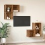 Conjunto de mueble de TV Montaje en la pared 4 pcs Madera Vieja en Muebles TV | Comprar online en Foru.es
