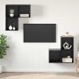 Conjunto de mueble de TV 4 pcs Roble Negro Madera contrachapada en Muebles TV | Comprar online en Foru.es