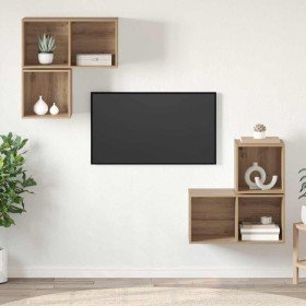 Conjunto de mueble de TV 4 pcs Roble artesanal en Muebles TV | Comprar online en Foru.es